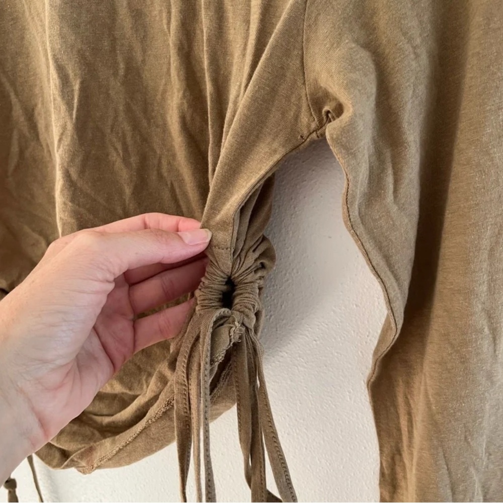 Open Edit Tan Long Sleeve Crop Top - Picture 6 of 6